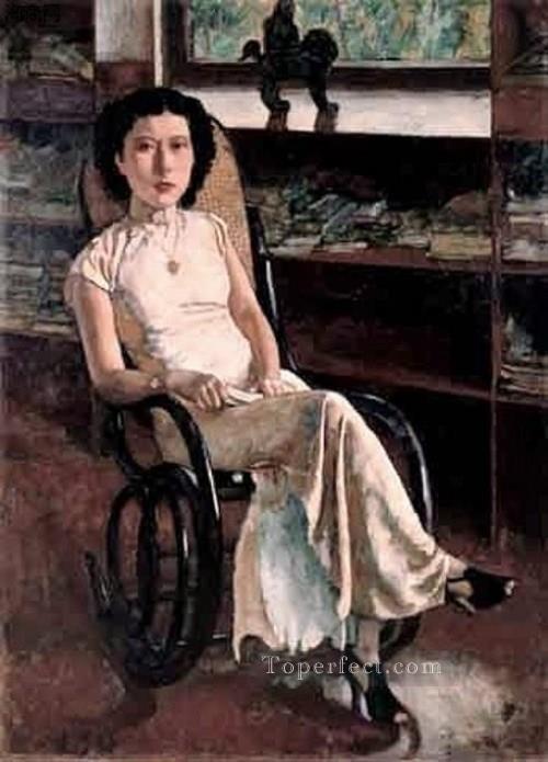 ミス・ジェニーの肖像画 1939年 油彩画の徐悲紅油絵